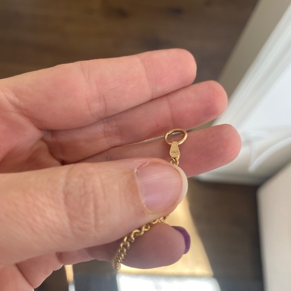 14kt Gold Curb Chain Necklace Open Ended Marla Aaron Locks - Picture 3 of 3